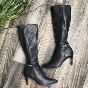 Calvin Klein Rhianna Tall Snakeskin Boots -9M